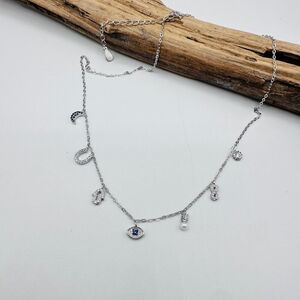 Sterling Silver Evil Eye Good Luck Charm Necklace Protection Jewelry